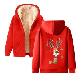 Generisch Weihnachtspullover Damen Zarif A Noel Kapüşonlu Tarzı Boş Zaman Polar Model Noel Baskılı Kış Uzun Kollu Gündelik Kırmızı Kadın Sweatshirt