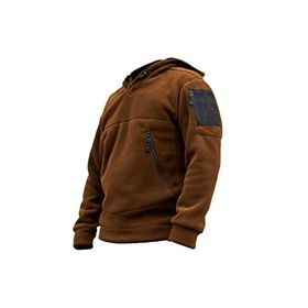 Genius Store Kompat Tactical Kahverengi Kapüşonlu Outdoor Erkek Polar