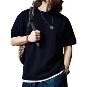 Genius Store Waffle Oversize Bisiklet Yaka Kısa Kol Lacivert Erkek T-shirt