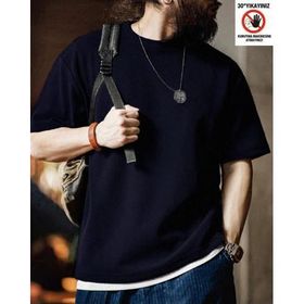 Genius Store Waffle Oversize Bisiklet Yaka Kısa Kol Lacivert Erkek T-shirt