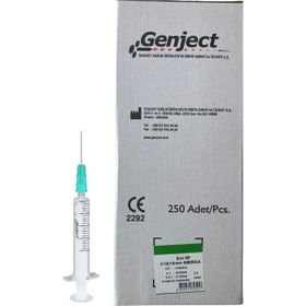 Genject 5 ml 3 Parça 250 Adet Yeşil Kısa İğneli Veteriner Enjektör