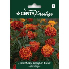 Genta Prestige Sarı Kırmızı Fransız Kadife Çiçeği Tohumu