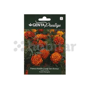 Genta Prestige Sarı Kırmızı Fransız Kadife Çiçeği Tohumu