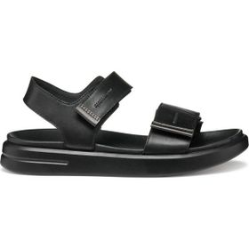 Geox D45PAE043AJC9B1G D Xand 2S E Smo. Lea + Pear Bantlı Deri Siyah Kadın Sandalet