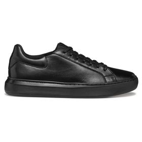 Geox U455WD-00043 Siyah Deiven Bağcıklı Deri Casual Erkek Sneaker Ayakkabı