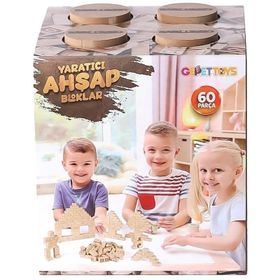 Gepettoys YAB-60 60 Parça Eğitici Ahşap Bloklar