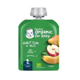 Gerber 90 gr Organik Elmalı ve Muzlu Armut Püresi