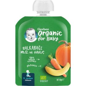 Gerber Organik 90 gr Muzlu Havuçlu Bal Kabağı Püresi
