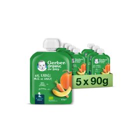 Gerber Organik Muzlu Havuçlu Balkabağı 5x90 gr Püre