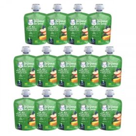 Gerber Organik Muzlu Yabanmersinli Böğürtlenli Elma Püresi 14x90 gr Kavanoz Maması