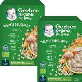 Gerber Organik Yulaflı Buğdaylı 200x2 gr Kaşık Maması