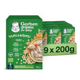 Gerber Organik Yulaflı Buğdaylı 200x9 gr Kaşık Maması