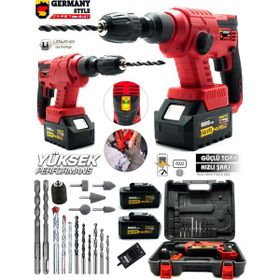 Germany Style Alman Alman Ms-880 Kömürsüz Motor Çift Akülü Darbeli Hilti Matkap