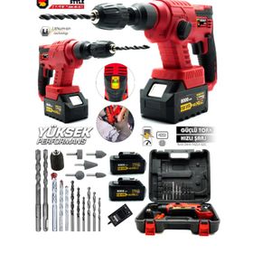 Germany Style Alman Alman Ms-880 Kömürsüz Motor Çift Akülü Darbeli Hilti Matkap