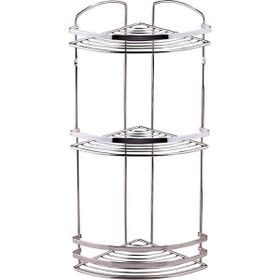 Geseus BK083H Inox Paslanmaz Çelik Üç Katlı Kancalı Banyo Köşe Rafı