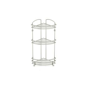Geseus BK083H Inox Paslanmaz Çelik Üç Katlı Kancalı Banyo Köşe Rafı