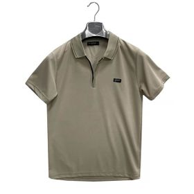 Gewer 6818 Fermuarlı Yakalı Slim Fit Kısa Kol Erkek Tişört
