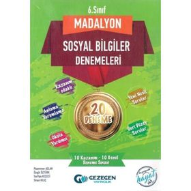 Gezegen Yayınları 6. Sınıf Madalyon Sosyal Bilgiler Denemeleri 20 Deneme