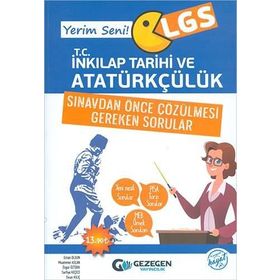 Gezegen Yayınları LGS TC İnkılap Tarihi ve Atatürkçülük Sınavdan Önce Çözülmesi Gereken Sorular