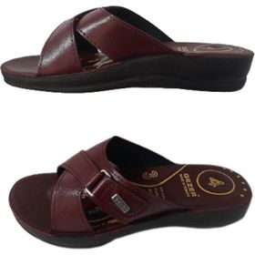 Gezer GE082-10 Kadın Bordo Ortapedik Çapraz Bantlı Yürüyüş Terlik