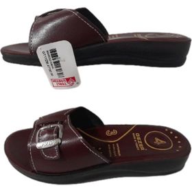 Gezer GE088-010 Kadın Bordo Tokalı Ortopedik Taban Günlük Yürüyüş Terlik