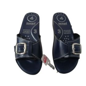Gezer GE088-010 Kadın Lacivert Tokalı Ortapedik Taban Günlük Yürüyüş Terlik
