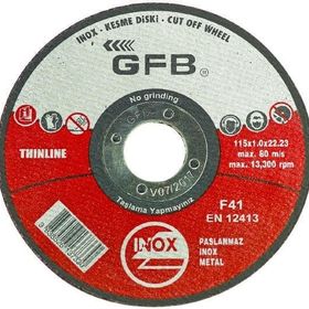 GFB 125x1.0x22.23 mm 50 Adet Inox Kesici Taş