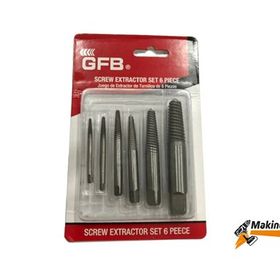 GFB 6 Parça 3-25 mm Ters Kılavuz Kırık Vida Sökme Klavuz Seti
