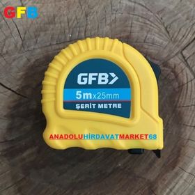 GFB Çelik 5 Metre 25 mm Kırılmaz Abs Plastik Şerit Metre
