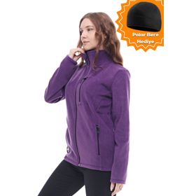 Ghassy Co. 869866011 Mavi Tam Fermuarlı Polar Kadın Ceket