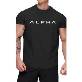 Ghassy Co. Alpha Siyah Sports Reglan Oval Kesim Penye Erkek T-shirt