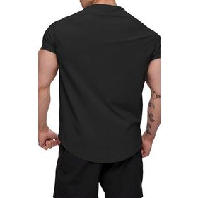 Ghassy Co. Alpha Siyah Sports Reglan Oval Kesim Penye Erkek T-shirt