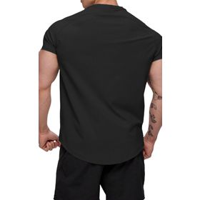 Ghassy Co. Alpha Siyah Sports Reglan Oval Kesim Penye Erkek T-shirt