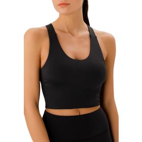 Ghassy Co. Çarpraz Sırt Detaylı Criss Cross Kaplı Yoga Egzersiz Fitness Siyah Kadın Spor Sütyen