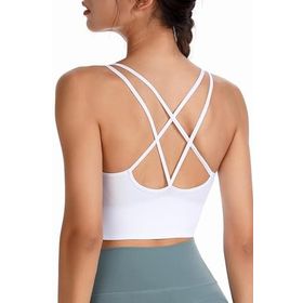 Ghassy Co. CRS003 Detaylı Criss Cross Yoga Egzersiz Fitness Beyaz Kadın Spor Sütyen