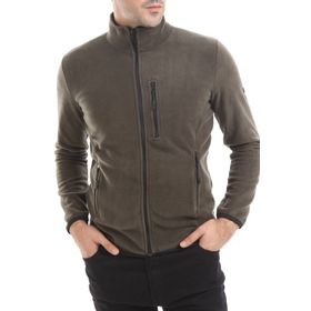 Ghassy Co. Erkek Haki Tam Fermuarlı Polar Ceket