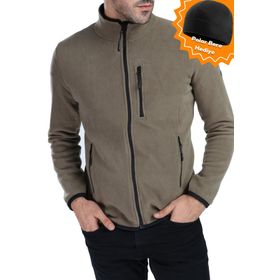 Ghassy Co. Erkek Haki Tam Fermuarlı Polar Ceket