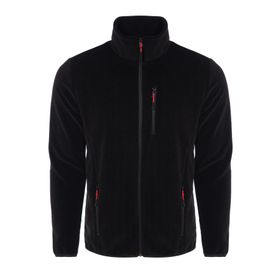 Ghassy Co. Erkek Siyah Pro Rüzgar Geçirmez 5 Cepli Outdoor Tam Fermuarlı Polar Ceket