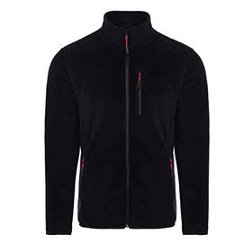 Ghassy Co. Erkek Siyah Pro Rüzgar Geçirmez 5 Cepli Outdoor Tam Fermuarlı Polar Ceket