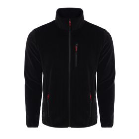 Ghassy Co. Erkek Siyah Pro Rüzgar Geçirmez 5 Cepli Outdoor Tam Fermuarlı Polar Ceket