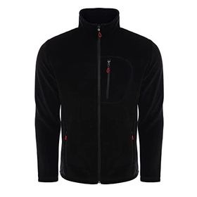 Ghassy Co. Erkek Siyah Pro Rüzgar Geçirmez 5 Cepli Outdoor Tam Fermuarlı Polar Ceket