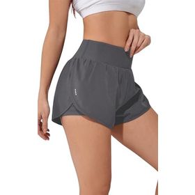 Ghassy Co Füme Kadın 2 in 1 Running Sports Athletic Gym Telefon Cepli Kısa Taytlı Şort