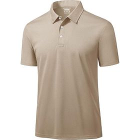 Ghassy Co. Golf Bej Dry Fit Classic Tenis Casual Polo Yaka Erkek T-shirt