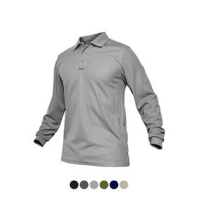 Ghassy Co. Jersey Açık Gri Golf Polo Gömlek Pike Performans Taktik Askeri Uzun Kollu Erkek T-shirt
