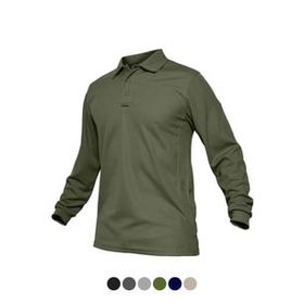 Ghassy Co. Jersey Haki Golf Polo Gömlek Pike Performans Taktik Askeri Uzun Kollu Erkek T-shirt