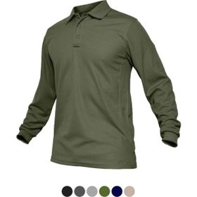 Ghassy Co. Jersey Haki Golf Polo Gömlek Pike Performans Taktik Askeri Uzun Kollu Erkek T-shirt