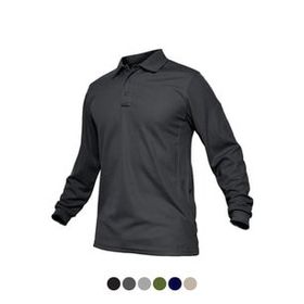 Ghassy Co. Jersey Koyu Gri Golf Polo Gömlek Pike Performans Taktik Askeri Uzun Kollu Erkek T-shirt