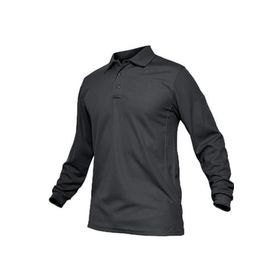 Ghassy Co. Jersey Koyu Gri Golf Polo Gömlek Pike Performans Taktik Askeri Uzun Kollu Erkek T-shirt