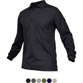Ghassy Co. Jersey Siyah Golf Polo Gömlek Pike Performans Taktik Askeri Uzun Kollu Erkek T-shirt