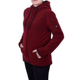 Ghassy Co. Kapşonlu Fermuarlı Bordo Kadın Polar Sweatshirt